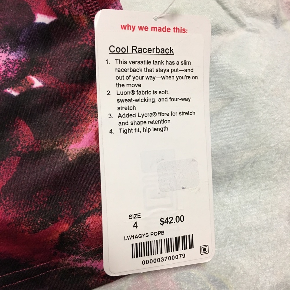 NWT Lululemon Cool Racerback in POPB - Picture 9 of 9